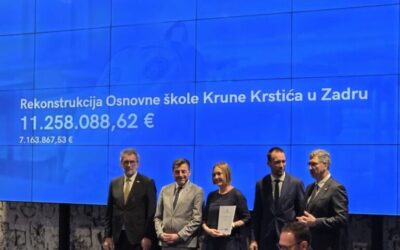 Grad Zadar za izgradnju i opremanje rekonstrukcije OŠ Krune Krstića iz NPOO programa dobio bespovratnih 7.163.867,53 eura